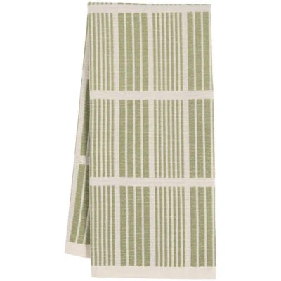 Kaf Home Rooted Sustainable Jacquard Terry Towel In Green