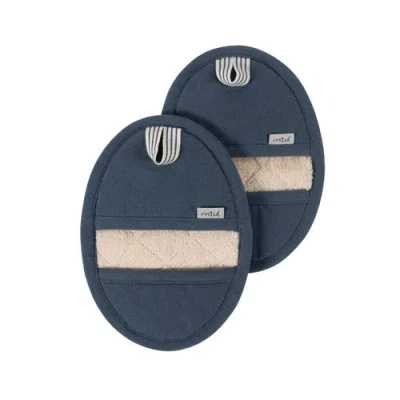 Kaf Home Rooted Sustainable Pot Grabbers Set Of 2 In Blue