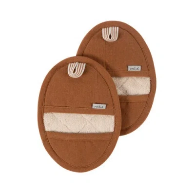 Kaf Home Rooted Sustainable Pot Grabbers Set Of 2 In Brown