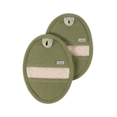 Kaf Home Rooted Sustainable Pot Grabbers Set Of 2 In Green
