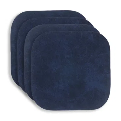 Kaf Home Santiago Rectangular Bio Based Vinyl Coasters, Set Of 4 In Blue