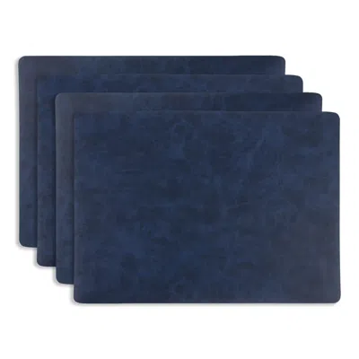 Kaf Home Santiago Rectangular Bio Based Vinyl Placemat In Blue