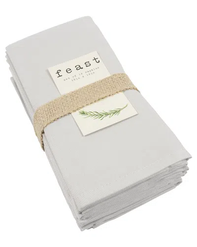 Kaf Home Set Of 12 Napkins In Grey