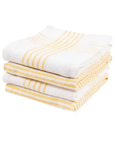Kaf Home Set Of 4 Monaco Relaxed Casual Assorted Linens In Yellow