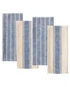 Kaf Home Set Of 4 Monaco Slubbed Tea Towels In Blue