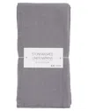 Kaf Home Set Of 4 Stonewashed Linen Napkins In Grey