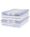 Kaf Home Set Of 6 Monaco Terry Kitchen Towels In Blue