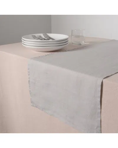 Kaf Home Stonewashed Linen Runner In Grey