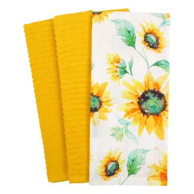 Kaf Home Sunflower Tea Towel In Yellow