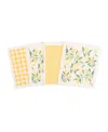 Kaf Home Swedish Dish Cloths, All Over Lemon, Set Of 4 In Yellow
