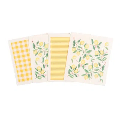 Kaf Home Swedish Dish Cloths Dish Cloth In White;green;yellow