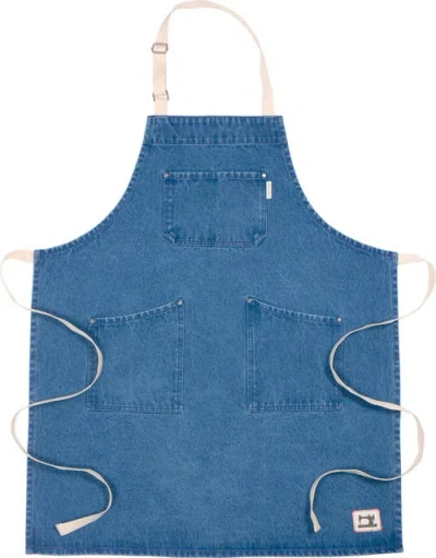 Kaf Home Tailor Denim Chefs Apron In Blue