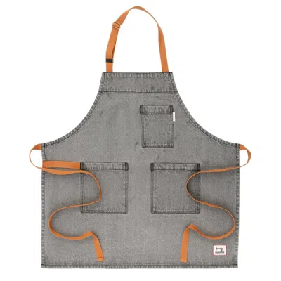 Kaf Home Tailor Denim Chefs Apron In Gray