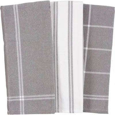 Kaf Home Turkish Yarn Dyed Terry Towels Set In Gray