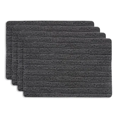 Kaf Home Twist Vinyl Placemats In Black