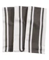 Kaf Home Union Stripe Cotton 3 Piece Kitchen Dish Towel Set, 18" X 28" In Gray