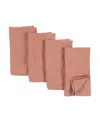 Kaf Home Verona Stonewashed Linen Napkins, Set Of 4 In Clay