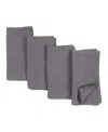 Kaf Home Verona Stonewashed Linen Napkins, Set Of 4 In Dark Gray