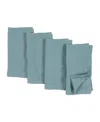 Kaf Home Verona Stonewashed Linen Napkins, Set Of 4 In Light Blue