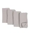 Kaf Home Verona Stonewashed Linen Napkins, Set Of 4 In Light Gray