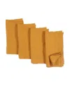 Kaf Home Verona Stonewashed Linen Napkins, Set Of 4 In Ochre