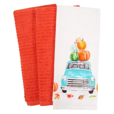 Kaf Home Watercolor Harvest Truck Tea Tower In White;red