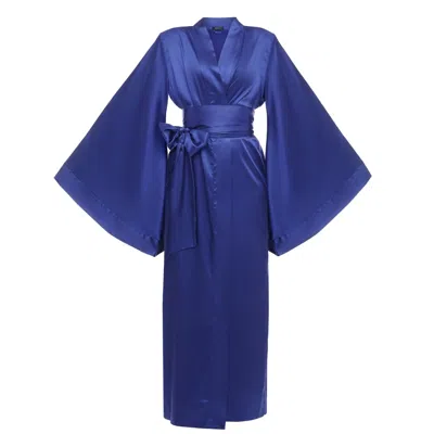 Kâfemme Women's Blue Classic Maxi Kimono Robe