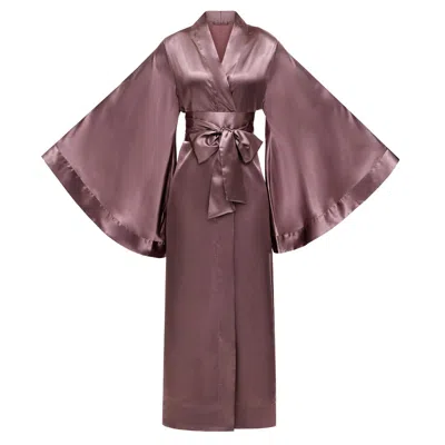 Kâfemme Women's Pink / Purple Lilac Purple Classic Maxi Kimono Robe In Pink/purple