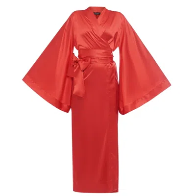 Kâfemme Women's Red Classic Maxi Kimono Robe