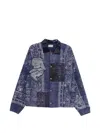 Kafeneo By Tbf Patch-work Shirt Jacket In Blue