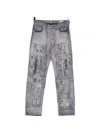 Kafeneo By Tbf Patch-work Trousers In Blue