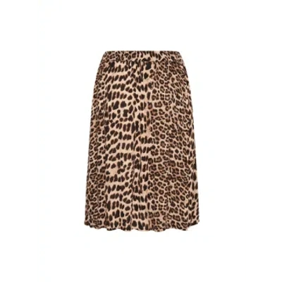 Kaffe Amber Short Skirt In Classic Leopard From In Animal Print