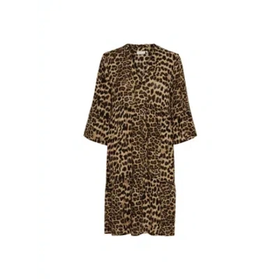 Kaffe Hera Amber Dress Printed In Classic Leopard From In Animal Print