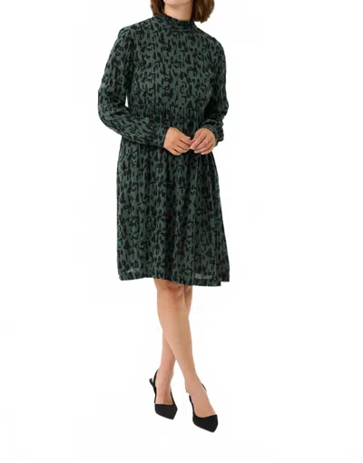 Kaffe Kaluna Above The Knee High Neck Dress In Black