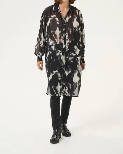 Kaffe Kaaska Sheer Long Sleeves Shirt Dress In Black