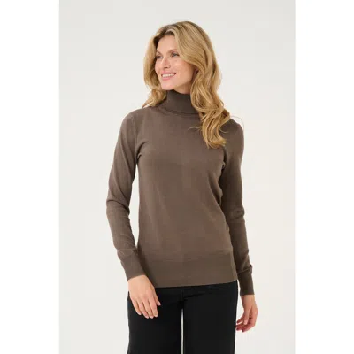 Kaffe Kaastrid Roll Neck Jumper In Brown
