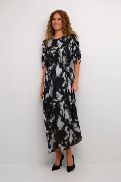 Kaffe Kalifa Chiffon Half Sleeves Maxi Dress In Multi
