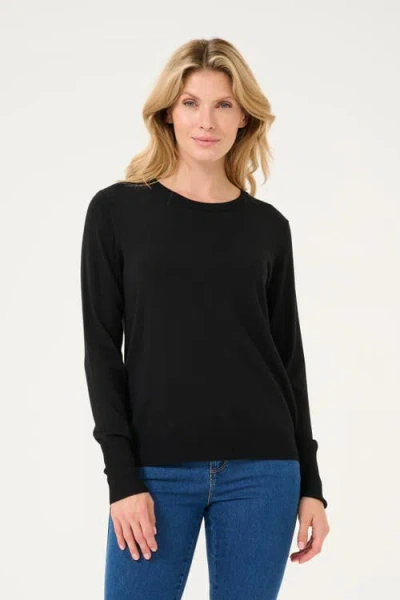 Kaffe Kalizza Round Neck Regular Fit Pullover In Black