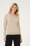 Kaffe Kalizza Round Neck Regular Fit Pullover In Brown