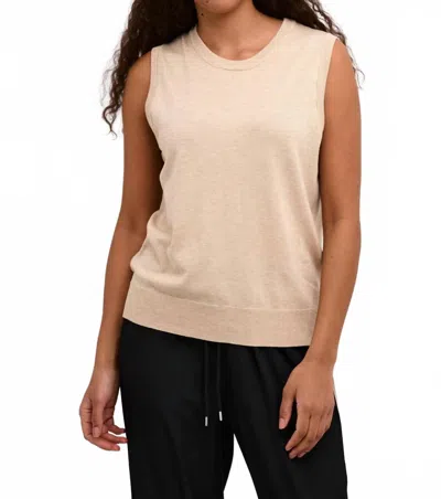 Kaffe Kalizza Round Neck Sleeveless Pullover In Feather Gray Melange In Neutral