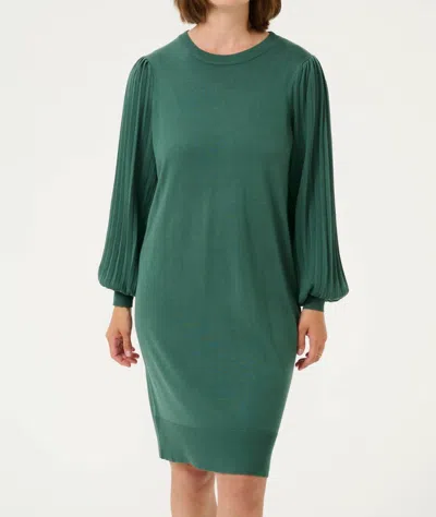 Kaffe Kalone Knit Midi Dress In Emerald In Green