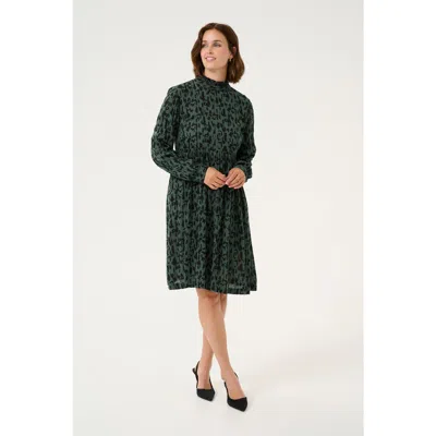 Kaffe Kaluna Above The Knee High Neck Dress In Black