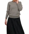 Kaffe Kanala Round Neck Tight Knit Pullover In Chalk Black In Black
