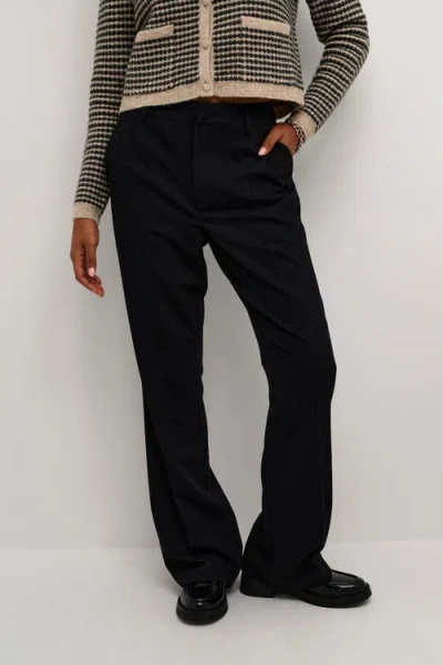 Kaffe Kasakura Flared Leg Regular Fit Trousers In Black