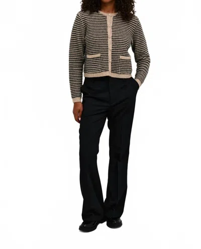Kaffe Kasakura Flared Leg Regular Fit Trousers In Black Deep In Multi
