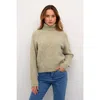 Kaffe Katrina Rollneck Long Sleeve Pullover In Green