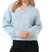 Kaffe Katrina V-neck Casual Fit Pullover Sweater In Light Blue Melange In Blue