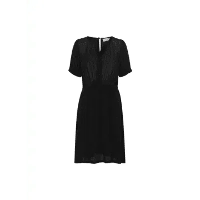 Kaffe Line Dress In Black Deep From