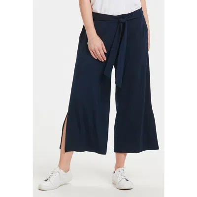 Kaffe Malli Casual Cropped High Waist Trousers In Blue