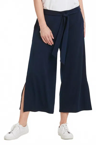 Kaffe Malli Casual Cropped High Waist Trousers In Midnight Marine In Blue
